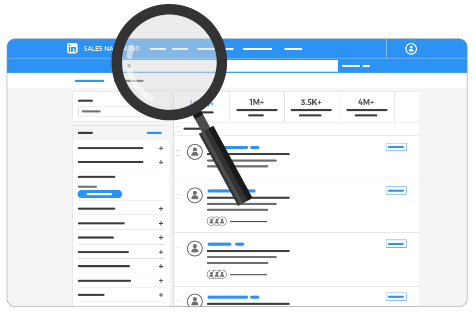 A loop over the LinkedIn page showing LinkedIn statistics and connections