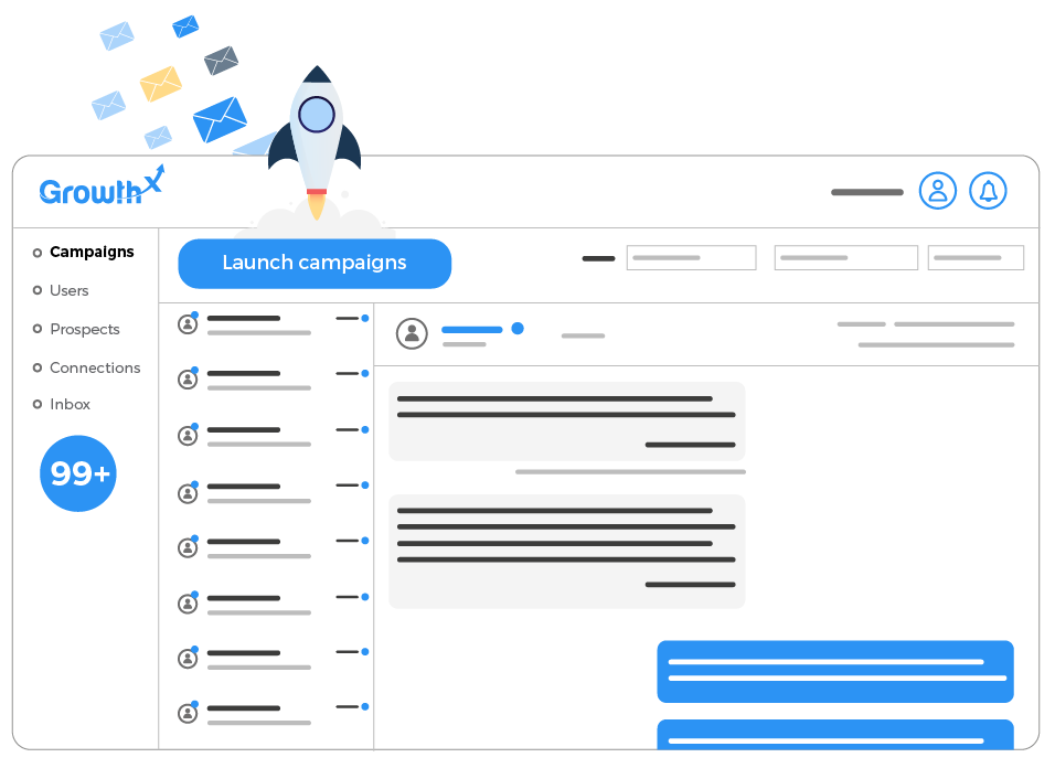 A Growth-X messaging campaigns stats page