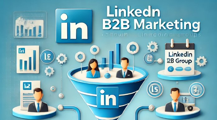 a visual representation of linkedin b2b marketing with linkedin logo